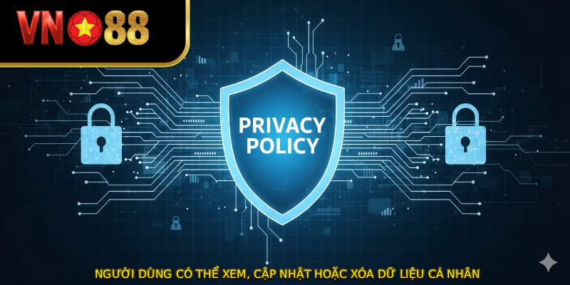 Người dùng có thể xem, cập nhật hoặc xóa dữ liệu cá nhân